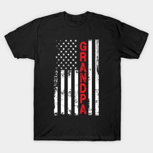 Grandpa Day Distressed Flag Dad Patriot T-Shirt